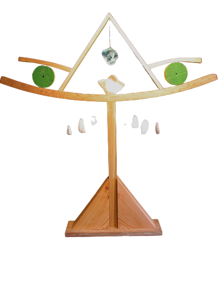 wood, found items sculpture